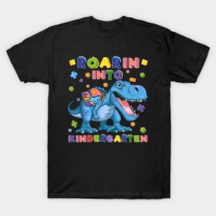 Roaring Kindergarten Dinosaur T Rex Back To School Boys T-Shirt